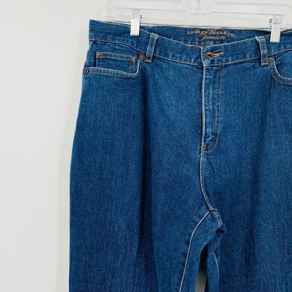 Lauren Jeans Co Size 14 Medium Wash High Rise Slim Straight Jeans - Picture 4 of 8